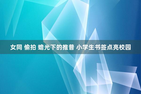 女同 偷拍 蟾光下的推普 小学生书签点亮校园