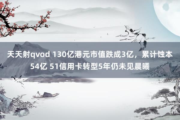 天天射qvod 130亿港元市值跌成3亿，累计蚀本54亿 51信用卡转型5年仍未见晨曦