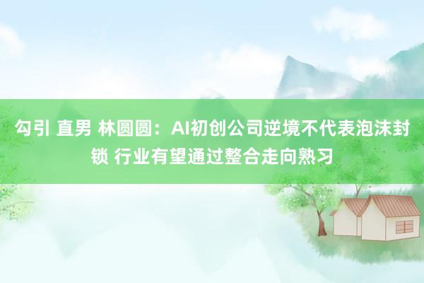 勾引 直男 林圆圆：AI初创公司逆境不代表泡沫封锁 行业有望通过整合走向熟习