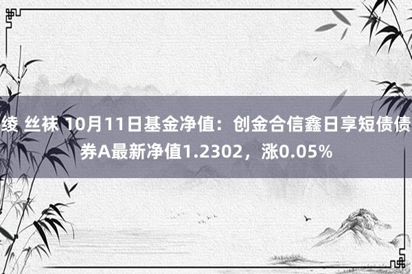 绫 丝袜 10月11日基金净值：创金合信鑫日享短债债券A最新净值1.2302，涨0.05%