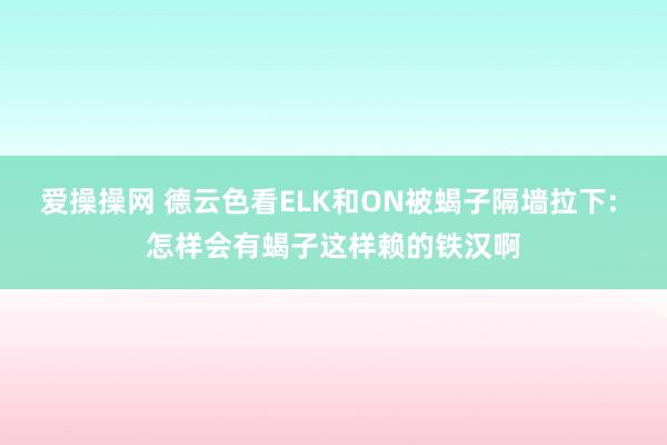 爱操操网 德云色看ELK和ON被蝎子隔墙拉下: 怎样会有蝎子这样赖的铁汉啊