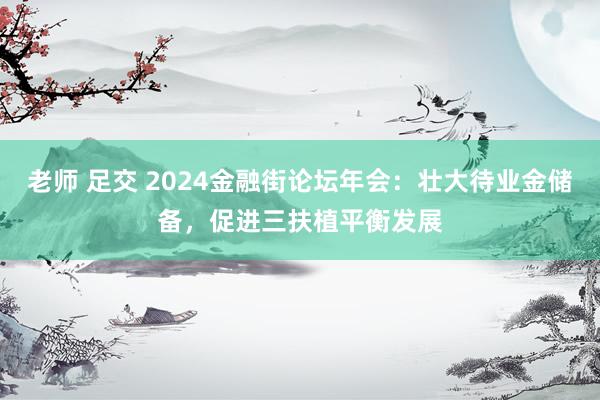 老师 足交 2024金融街论坛年会：壮大待业金储备，促进三扶植平衡发展