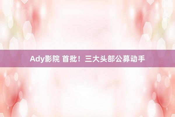 Ady影院 首批！三大头部公募动手