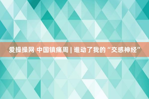 爱操操网 中国镇痛周 | 谁动了我的“交感神经”