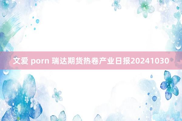 文爱 porn 瑞达期货热卷产业日报20241030