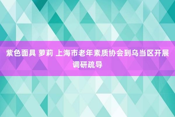 紫色面具 萝莉 上海市老年素质协会到乌当区开展调研疏导