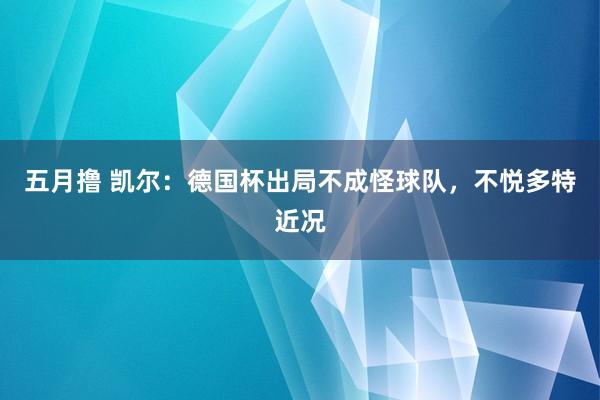 五月撸 凯尔：德国杯出局不成怪球队，不悦多特近况