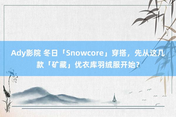 Ady影院 冬日「Snowcore」穿搭，先从这几款「矿藏」优衣库羽绒服开始？