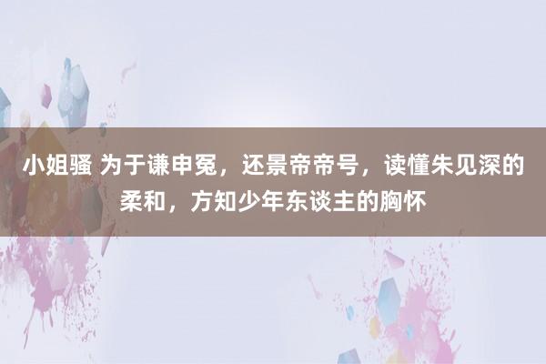 小姐骚 为于谦申冤，还景帝帝号，读懂朱见深的柔和，方知少年东谈主的胸怀