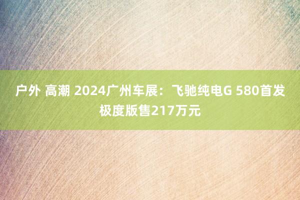 户外 高潮 2024广州车展：飞驰纯电G 580首发极度版售217万元