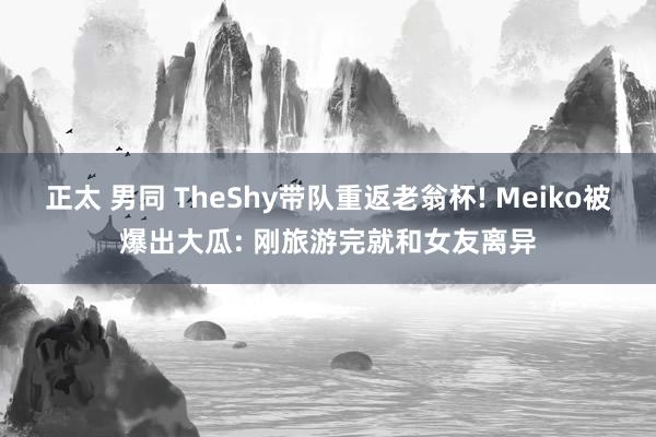 正太 男同 TheShy带队重返老翁杯! Meiko被爆出大瓜: 刚旅游完就和女友离异