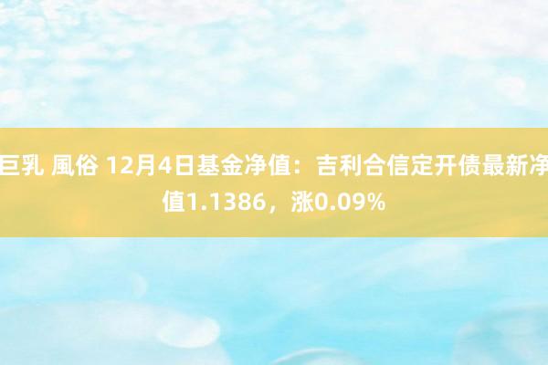 巨乳 風俗 12月4日基金净值：吉利合信定开债最新净值1.1386，涨0.09%