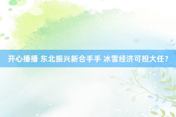 开心播播 东北振兴新合手手 冰雪经济可担大任？