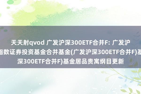 天天射qvod 广发沪深300ETF合并F: 广发沪深300往来型绽放式指数证券投资基金合并基金(广发沪深300ETF合并F)基金居品贵寓纲目更新