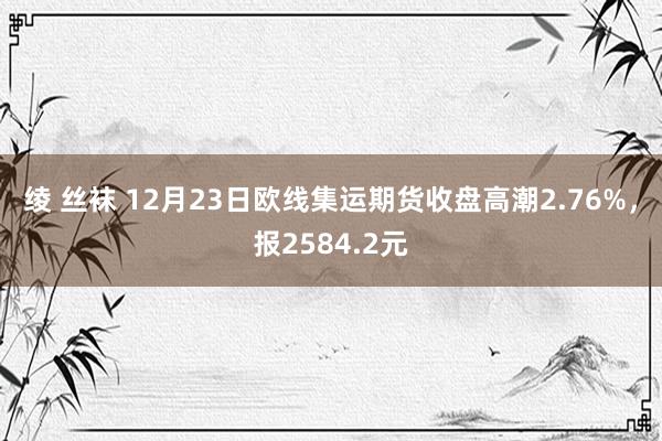 绫 丝袜 12月23日欧线集运期货收盘高潮2.76%，报2584.2元