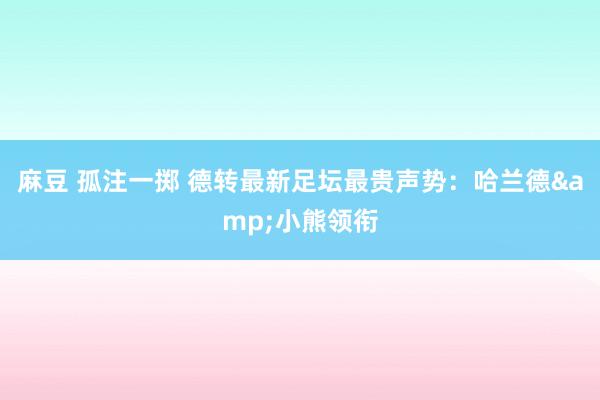 麻豆 孤注一掷 德转最新足坛最贵声势：哈兰德&小熊领衔