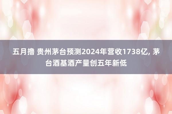 五月撸 贵州茅台预测2024年营收1738亿， 茅台酒基酒产量创五年新低