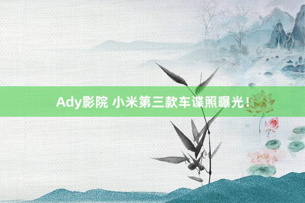 Ady影院 小米第三款车谍照曝光！