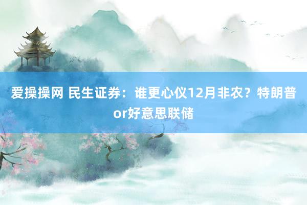 爱操操网 民生证券：谁更心仪12月非农？特朗普or好意思联储