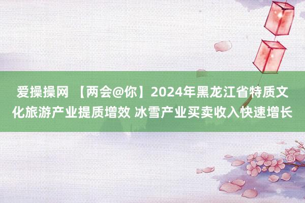 爱操操网 【两会@你】2024年黑龙江省特质文化旅游产业提质增效 冰雪产业买卖收入快速增长