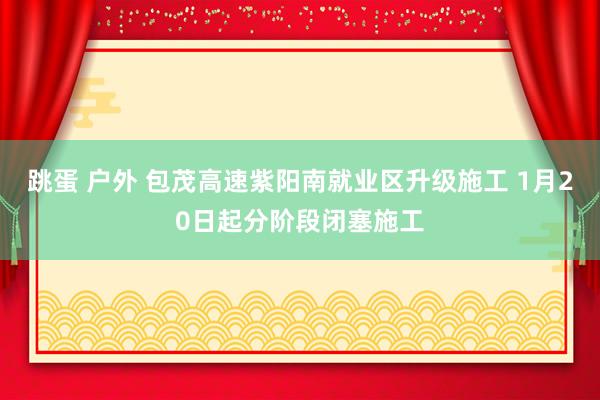 跳蛋 户外 包茂高速紫阳南就业区升级施工 1月20日起分阶段闭塞施工