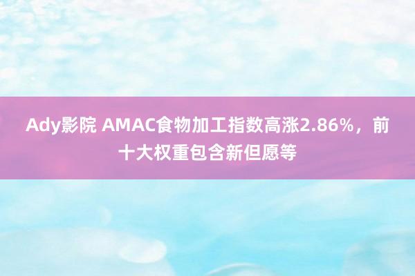 Ady影院 AMAC食物加工指数高涨2.86%，前十大权重包含新但愿等